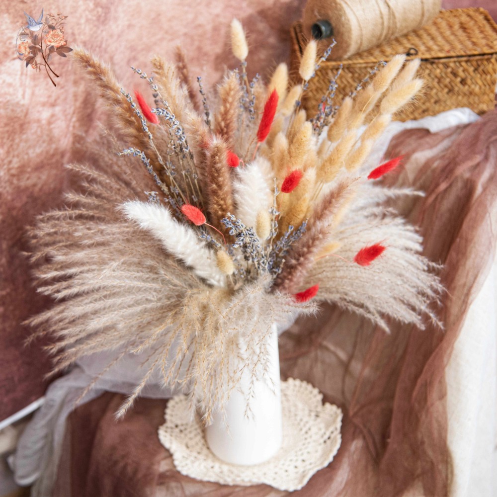 Pampas Grass Decor - Натуральный букет из сушеных цветов пампасной