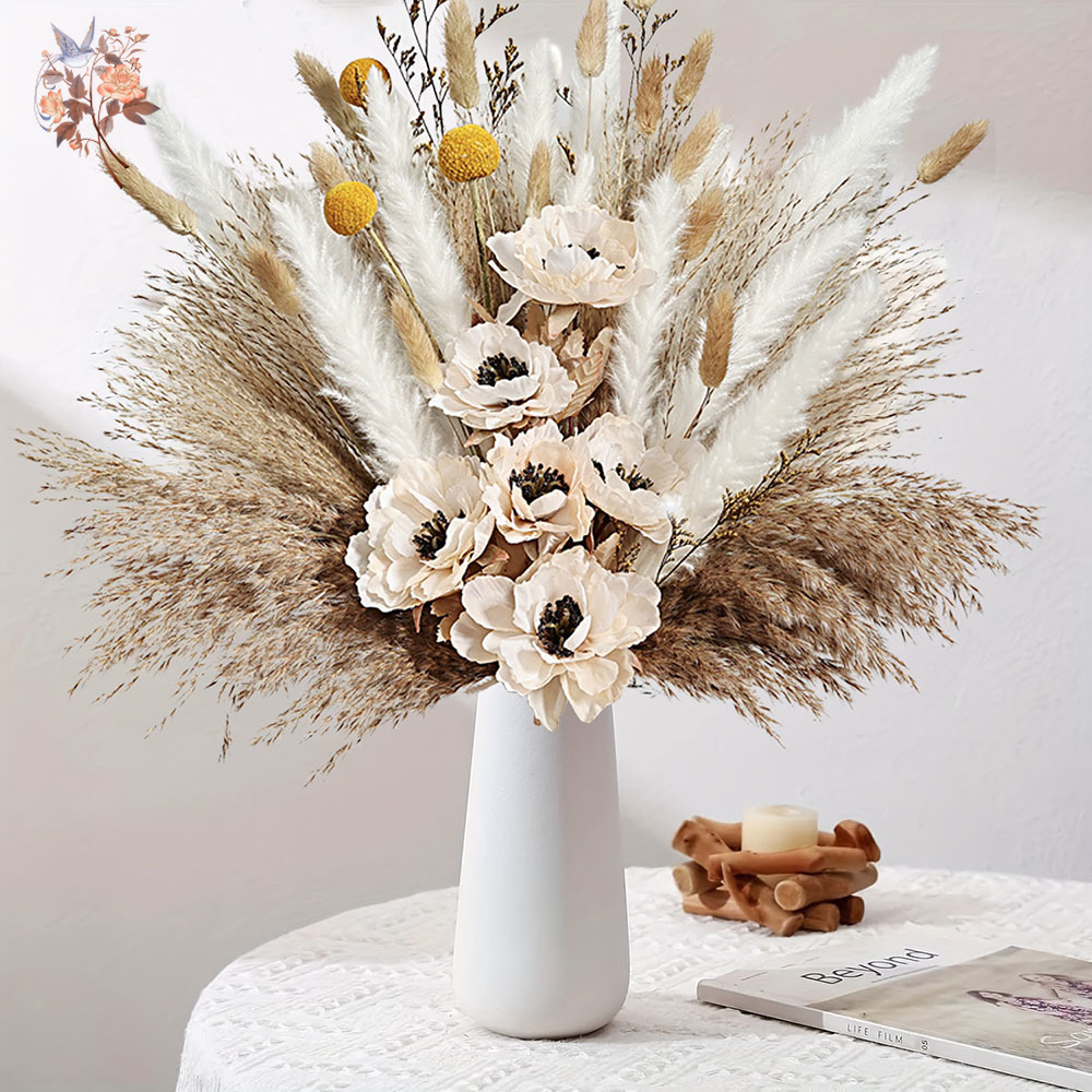 Pampas Grass Decor - 55 шт., букет искусственных цветов, пушистая