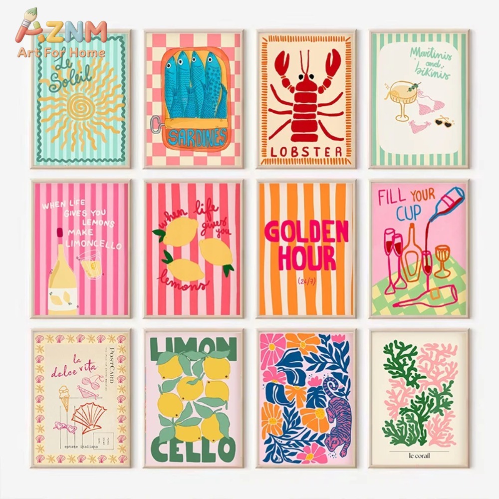 Home Decor Y2K - AZNM Красочный летний холст с изображением