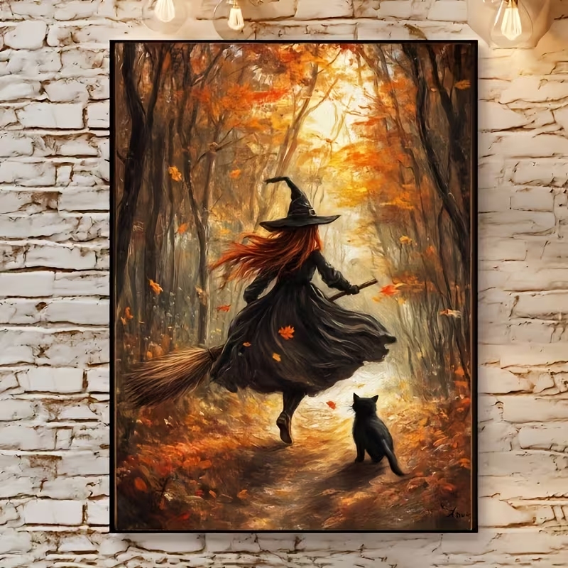 Home Decor Theme - Ретро-картина на холсте с изображением ведьмы