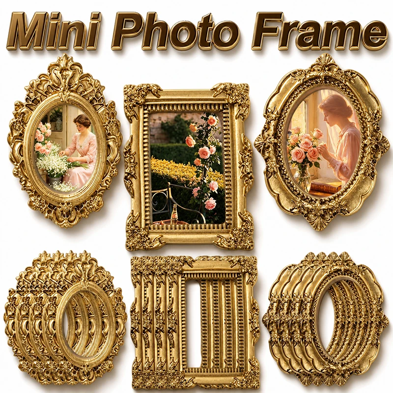 Bamboo Photo Frame - 10/5 шт. винтажных мини-фоторамок из смолы