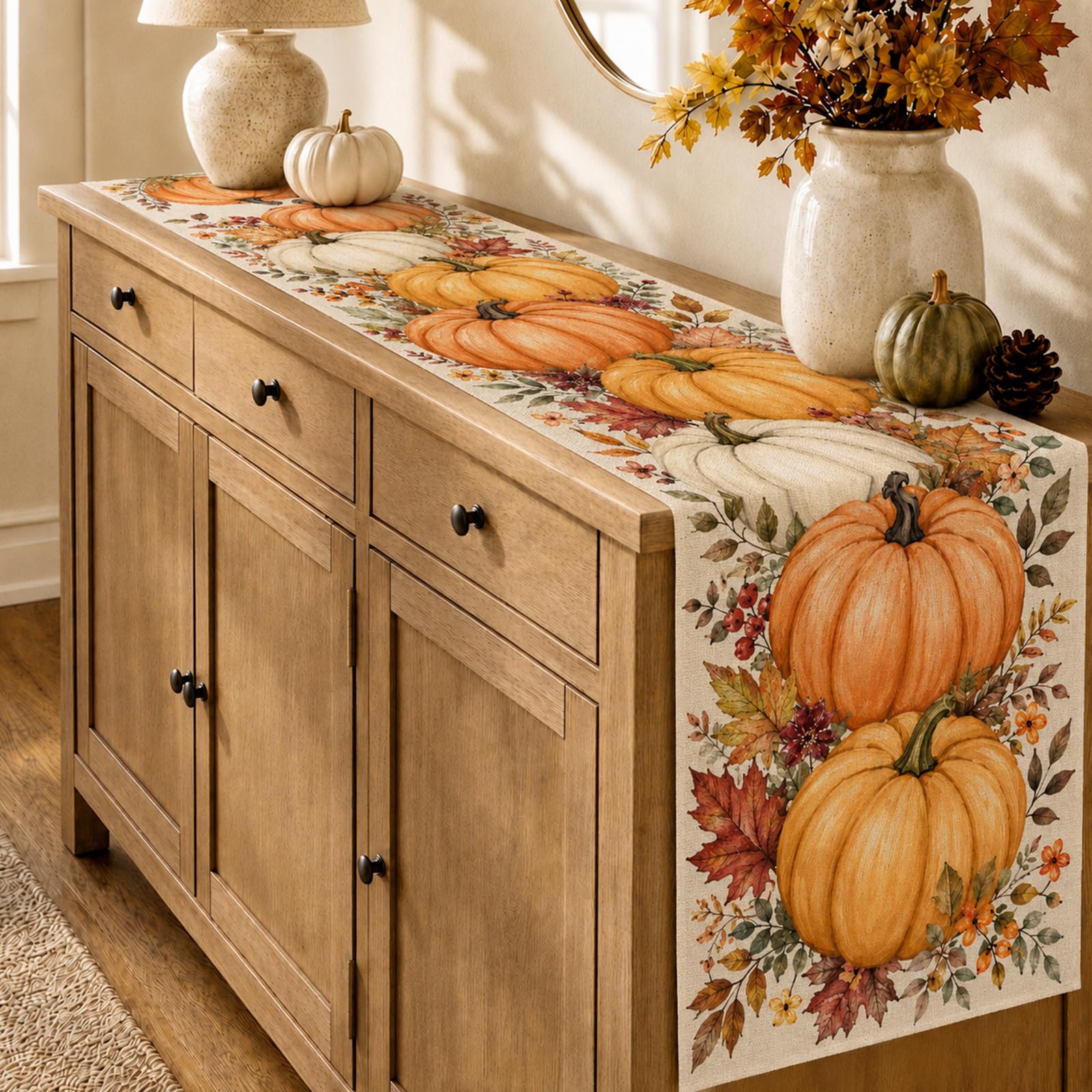 Хэллоуинская дорожка на стол в – обзор и цена Linen Table Runner